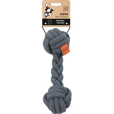 M Pets Coto bavlněná hračka duo míč šedý 28 cm