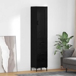 vidaXL Висок шкаф Черния дъб 34, 5 x 34 x 180 см Инженерна дървесина (3416061)