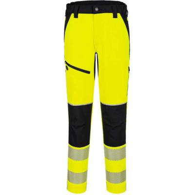 PORTWEST Kalhoty T140 PW3 Hi-Vis Stretch Trouser, do pasu, reflexní POR-T140YBRL Žlutá/černá