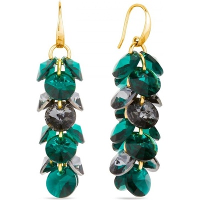 Spark zelenošedé se Swarovski Elements Frou Frou KWDG6428EMSN Emerald+Silver Night