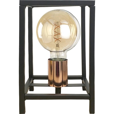 Onli - Настолна лампа FLOKI 1xE27/15W/230V 20 cm черен/меден (OL0521)