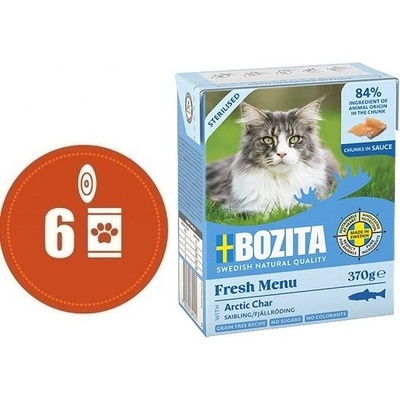 Bozita Cat Fresh Menu Sterilised kousky v omáčce se SIVENEM 6 x 370 g
