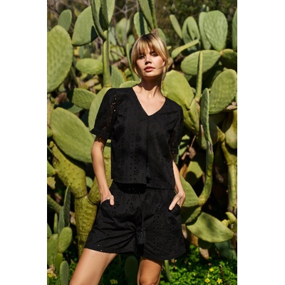 Moodo Черна дамска риза мадейра Moodo | Cheren | ЖЕНИ | XS