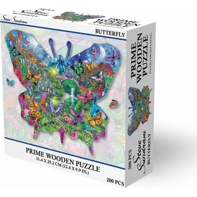 PRIME 3D Dřevěné puzzle Motýl 200 ks