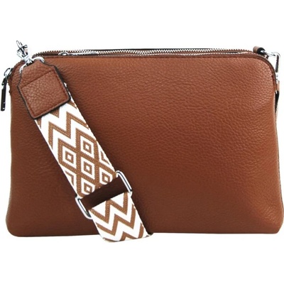 crossbody dámská kabelka se třemi sekcemi Jessica Hnědá