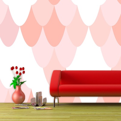Tapeta SABLIO Růžové obloučky, rozměry 336x220 cm
