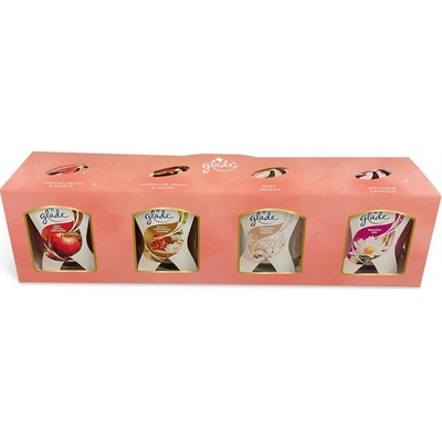 Glade Cosy Apple & Cinnamon + Sensual Sandalwood & Jasmine + Romantic Vanilla Blossom + Relaxing Zen 4 X 70g