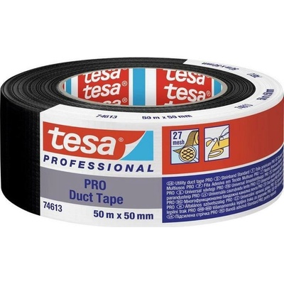 Tesa Pro Textilná lepiaca páska Duct tape 50 mm x 50 m čierna 74613