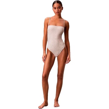 Calvin Klein Бански костюм Calvin klein LV00Q62709 Bandeau swimsuit - White (21038 Stippled Skin/ Tofu)