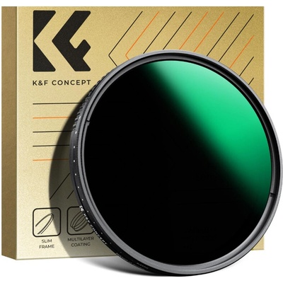 K&F CONCEPT 49MM, ND3-1000, ultra-thin variable ND, Waterproof, Green Coated