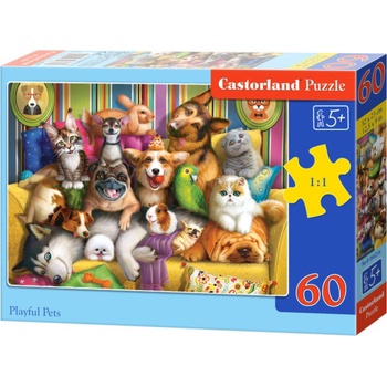 Image 1 of Castorland - Puzzle Playful Pets 60 - 40 - 99 piese