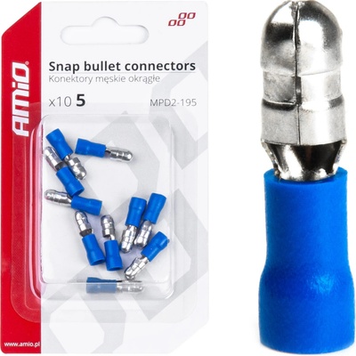 amio Elektrický konektor – valcový kolík 5mm 1.5-.25mm2 15A 10 ks