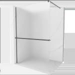 Mexen Kioto+ душ преграда с рафт Walk-in 90 x 200 см, матирано, четкана в цвят тъмносив - 800-090-121-66-30 (800-090-121-66-30)