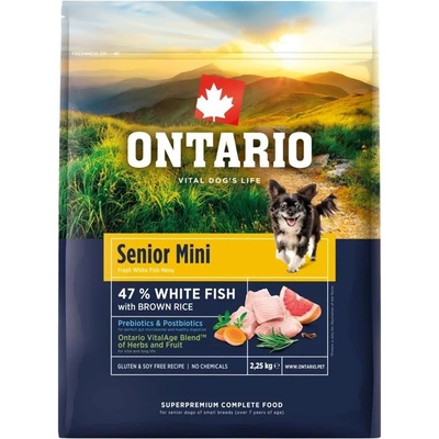 ONTARIO Senior Mini Fish & Brown Rice 2, 25 кг