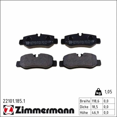 Sada brzdových destiček, kotoučová brzda ZIMMERMANN 22101.185.1