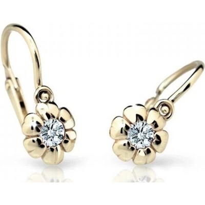 Cutie Diamonds dětské náušnice ze žlutého zlata Kytičky s brilianty DC2151-10-00-X-1