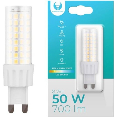 Forever LED žiarovka G9 8W 230V 3000K 700l teplá biela