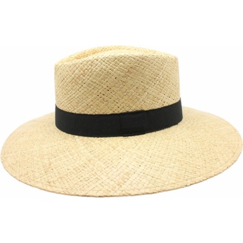 Fiebig Headwear since 1903 Letní slaměný porkpie klobouk s širší krempou Crushable Canotier UV faktor 50