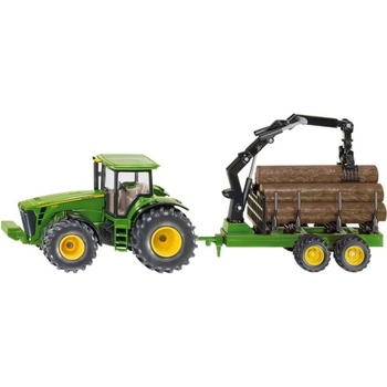 Siku John Deere Farmer Traktor s lesním přívěsem 1:50