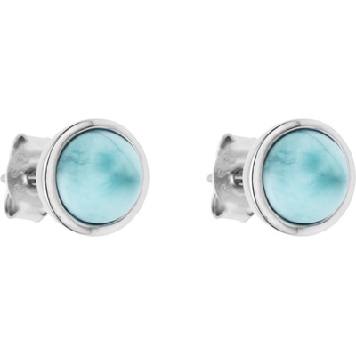 Jan Kos jewellery stříbrné náušnice s larimarem MHT-2053/S00