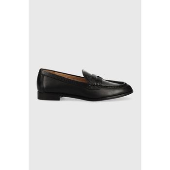 Lauren Ralph Lauren Кожени мокасини Lauren Ralph Wynnie Burnished Calf в черно с равна подметка 802875318001 802852847016 802875000000 (802875318001.001)