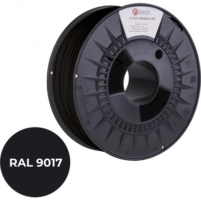 C-Tech Premium Line ASA dopravní černá, RAL9017, 1,75mm, 1kg