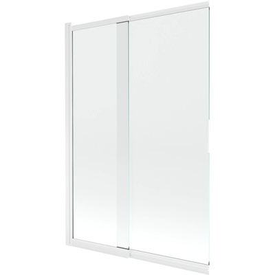 Mexen Fox двукрилен плъзгащ се параван за вана 120 x 150 см, прозрачен, бял - 891-120-002-20-00 (891-120-002-20-00)