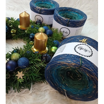 Mishastyle Adventní věnec (tmavě zlatý lurex) 3nitka návin: 500m