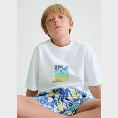 MAYORAL Бяла тениска къс ръкав back цветен принт за момче Mayoral