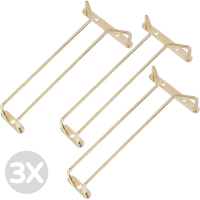 Zvýhodněný multipack - 3x Beaumont držák na sklenice na víno mosazný 255mm