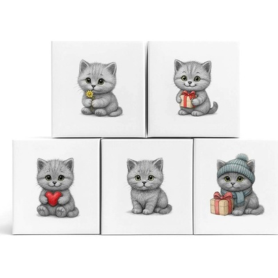 KRAFTHOUSE.EU Dárková sada krabiček – roztomilé koťátka | KraftHouse Sada dárkových krabiček Kittens | Roztomilé koťátka | KraftHouse