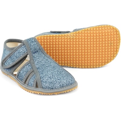 Beda detské Barefoot papuče Denim BFN Grey
