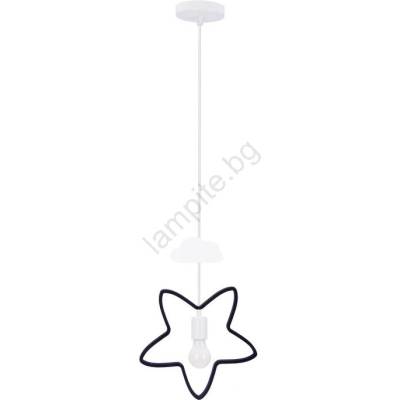 Candellux Детска висяща лампа с кабел STARS 1xE27/20W/230V черен/бял (CA1141)