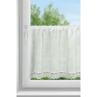 EUROFIRANY KRÁTKÁ ZÁCLONA NA PÁSCE CLARIE 150X60 CM BÍLÁ