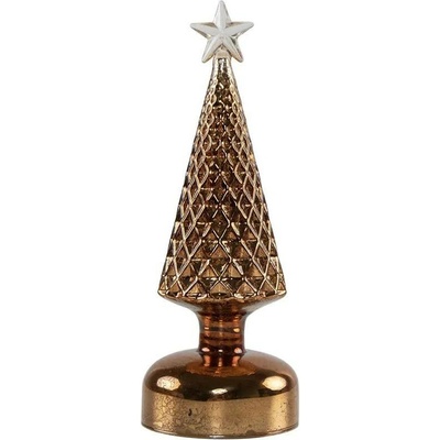 Bronzový svítící skleněný vánoční stromek Led L - Ø 8*30 cm - Mars & More