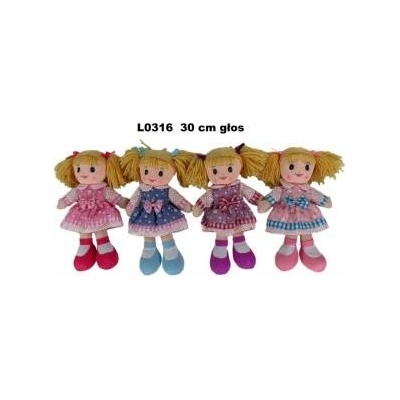 SUN-DAY Cloth doll 30cm with voice 4 patterns 156563 mix price per 1 pc