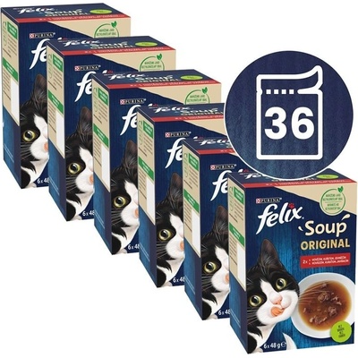 FELIX Soup Original s hovädzím kuraťom a jahňacím 36 x 48 g