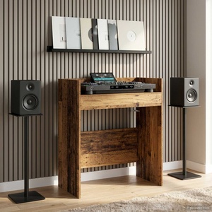 vidaXL DJ маса Старо дърво 82 x 45 x 102 см Инженерна дървесина (8006754)