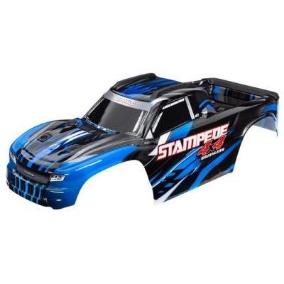 Traxxas каросерия Stampede 4X4 Brushless синя (безщипкова)