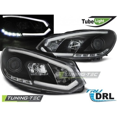 Přední světla s LED denními světly, Tube Lights VW Golf VI/6 08-12 černá