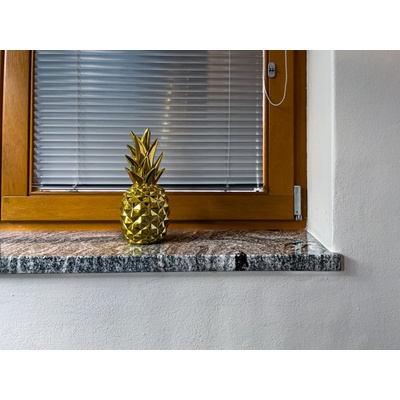 TONE OF STONE Venkovní kamenný žulový parapet - Žula Viscount White lesk, 10x150x20 mm