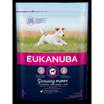 EUKANUBA Dog Puppy Small breed - Премиум суха храна за подрастващи кучета от дребни породи с пилешко и пуешко месо, 18 кг