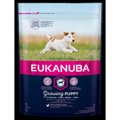 EUKANUBA Dog Puppy Small breed - Премиум суха храна за подрастващи кучета от дребни породи с пилешко и пуешко месо, 18 кг