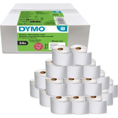 LW promo balenie - štítky pre prepravu / menovky, biely papier, 101x54mm 24 roliek