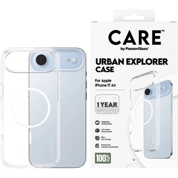 Panzer Калъф CARE - Urban Explorer, iPhone Air, White MagSafe, прозрачен (5715685026843)