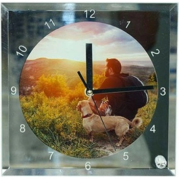 BESTSUB Стенен часовник, стъклен, диаметър 20 cm, с възможност за персонали (6045100048)
