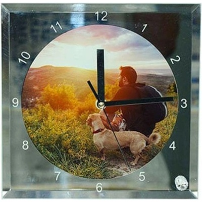 BESTSUB Стенен часовник, стъклен, диаметър 20 cm, с възможност за персонали (6045100048)