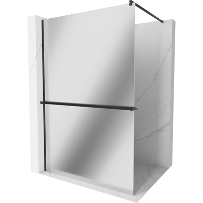 Mexen Kioto+ душ стена с рафт Walk-in 100 x 200 см, огледало, черна - 800-100-121-70-50 (800-100-121-70-50)