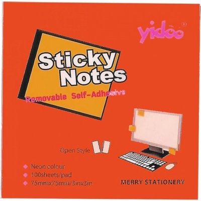 Самозалепващи листчета Sticky 75/75 мм неон, червени