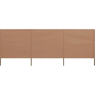 Greatstore 3dílná zástěna proti větru látková 400 x 160 cm taupe